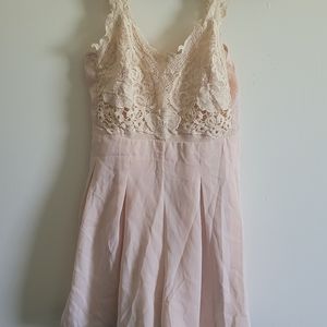 Pink lace romper